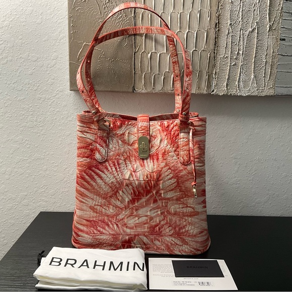 SOLD ON 11-24-25 Brahmin Fiora Tote PINK FLAMINGO MELBOURNE - Picture 2 of 10